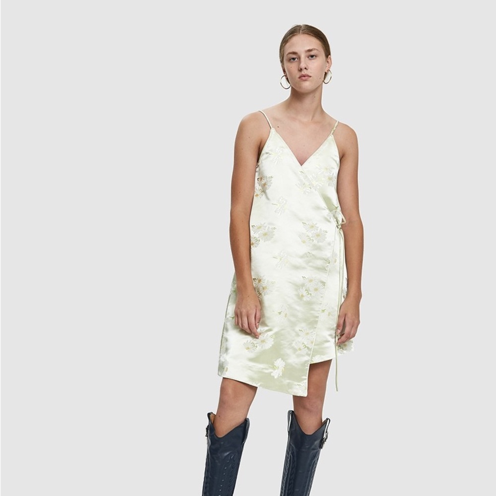 Ganni Senna Jacquard Satin Dress